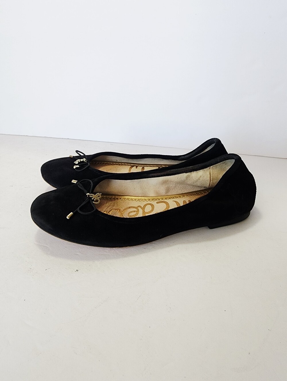 Sam Edelman Black Suede Bow Ballet Flat - Picture 2 of 7